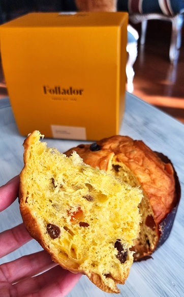 Fetta di panettone artigianle Follador forno Pordenone