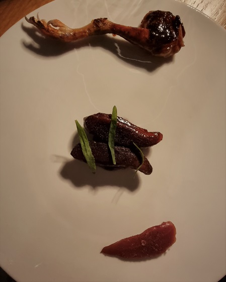 Piccione cotto in tre modalità chef Giacomo Lovato Borgia restaurant Milano menu Psyche